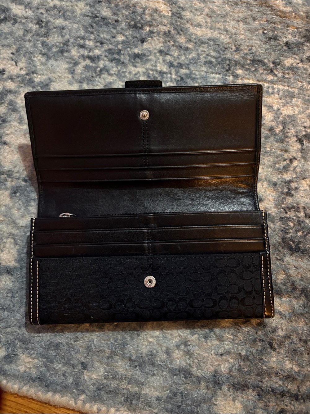 Coach Black Signature Continental Wallet with Gold Hardware - Picture 4 of 10